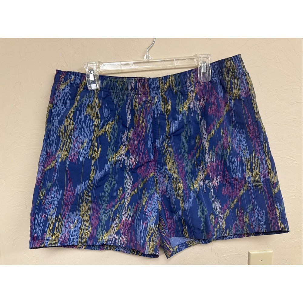Alpine Design Men's 5" Pull-On Nylon Shorts Blue Multicolor L NWT